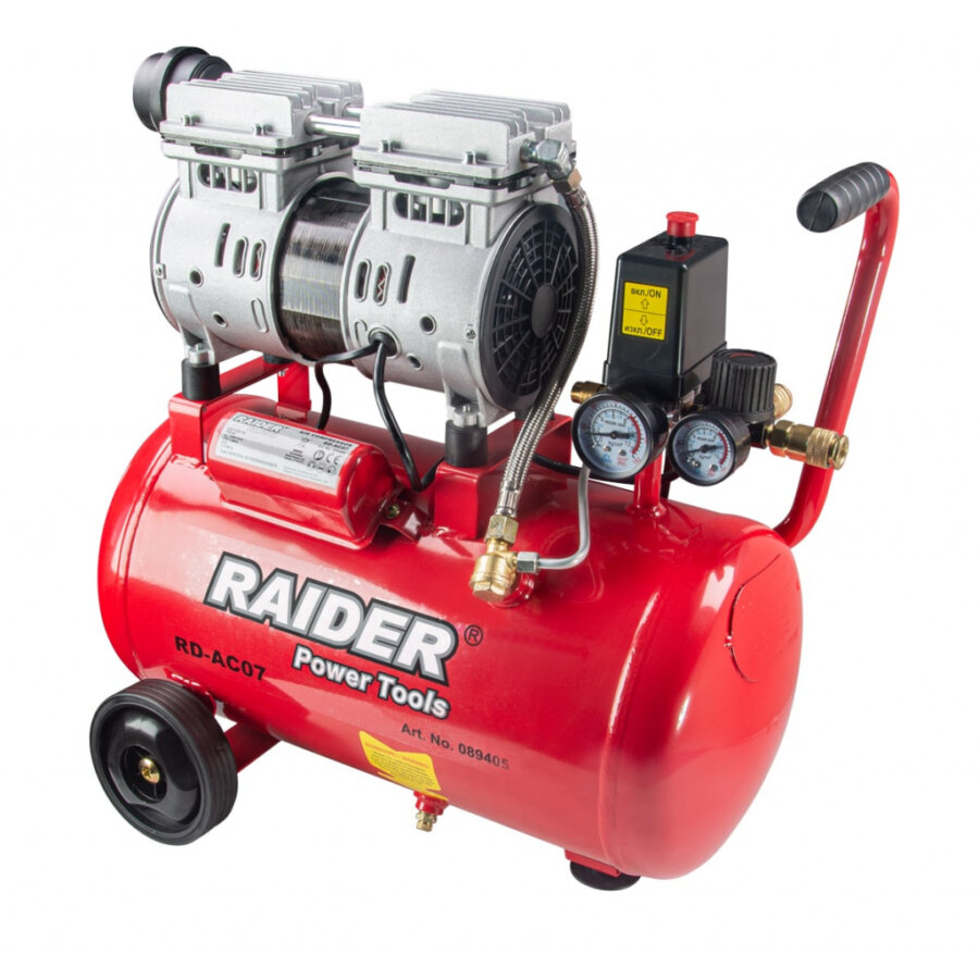 RAIDER ΑΕΡΟΣΥΜΠΙΕΣΤΗΣ 24L ΑΘΟΡΥΒΟΣ RD-AC07 0,75kW  089405