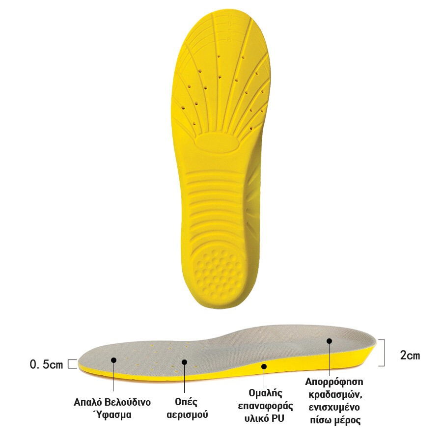 GTC Ανατομικοί Πάτοι Παπουτσιών Εργασίας με PU No38-43 2τεμ. B2FE2