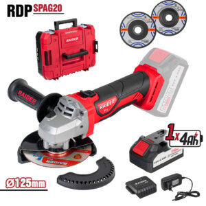 RAIDER R20 Set Γωνιακός Τροχός 125mm 4Ah RDP-SPAG20 030251