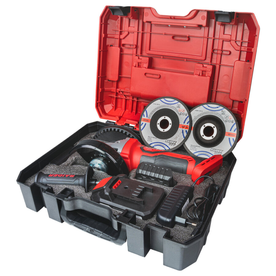 RAIDER R20 Set Γωνιακός Τροχός 125mm 4Ah RDP-SPAG20 030251