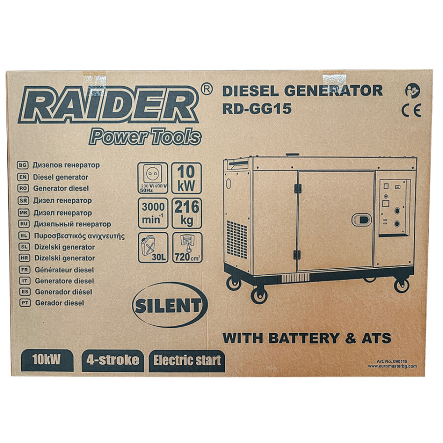 RAIDER Γεννήτρια Πετρελαίου με Μέγιστη Ισχύ 10kW RD-GG15 090115